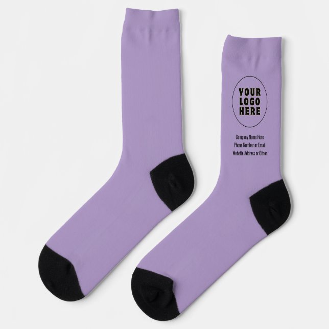 Simple Minimalist Custom Logo & Text   Socks (Left)