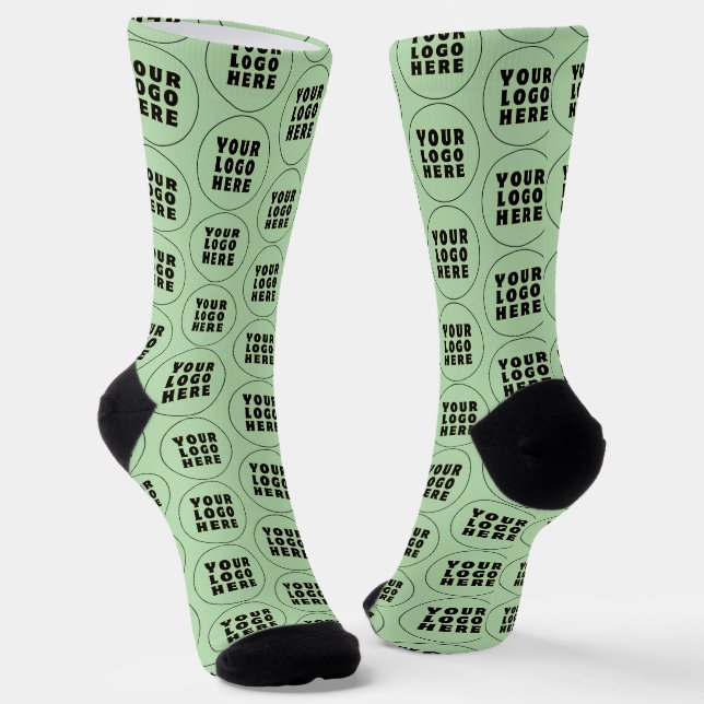 Simple Minimalist Custom Logo & Text   Socks (Angled)