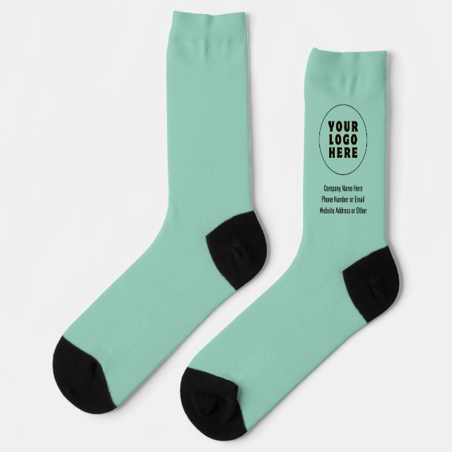 Simple Minimalist Custom Logo & Text   Socks (Left)