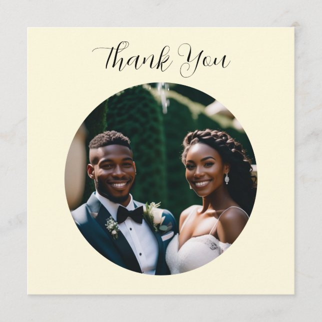 Simple Minimalist Custom Photo Wedding Thank You Card (Front)