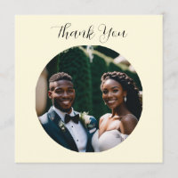 Simple Minimalist Custom Photo Wedding Thank You