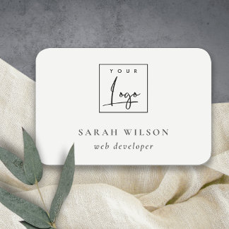 Simple Minimalist Custom Promotional Business Logo Name Tag