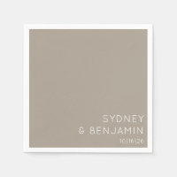 Simple Minimalist Custom Wedding Taupe White