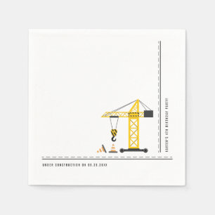 Simple Minimalist Cute Construction Theme Party Napkin