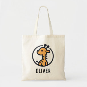 Simple Minimalist Cute Giraffe in a Circle Tote Bag