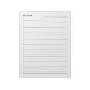 Simple Minimalist Daily To Do List Notepad
