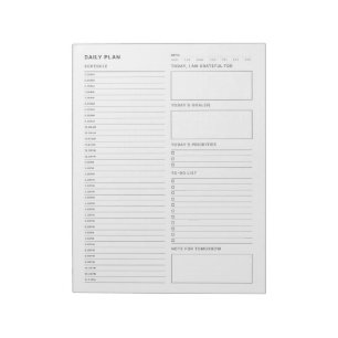 Simple Minimalist Daily To Do List Notepad