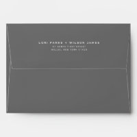 Simple Minimalist Dark Grey Printed Return Address