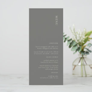Simple Minimalist Dark Grey Wedding Menu