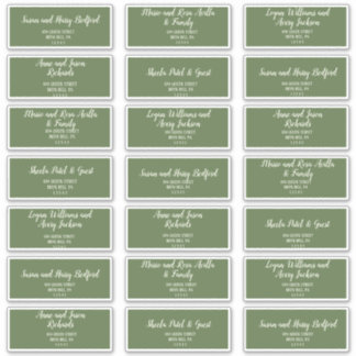 Simple Minimalist|Dark Sage Guest Address Labels