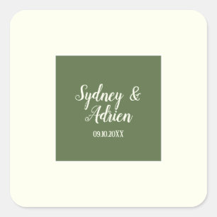 Simple Minimalist Dark Sage Wedding Envelope Seals