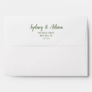 Simple Minimalist|Dark Sage Wedding Invitation Envelope