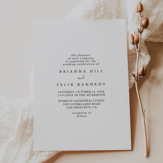 Simple Minimalist Diamond Wedding Invitation (Creator Uploaded)