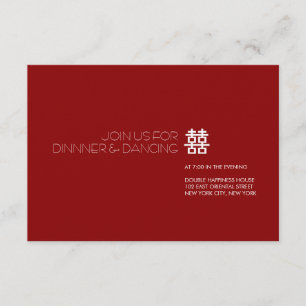 Simple Minimalist Double Happiness Chinese Wedding Invitation
