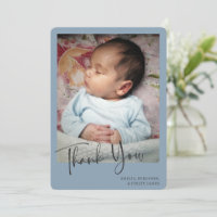 Simple Minimalist Dusty Blue Newborn Photo