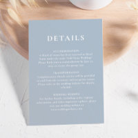 Simple Minimalist Dusty Blue White Wedding Details