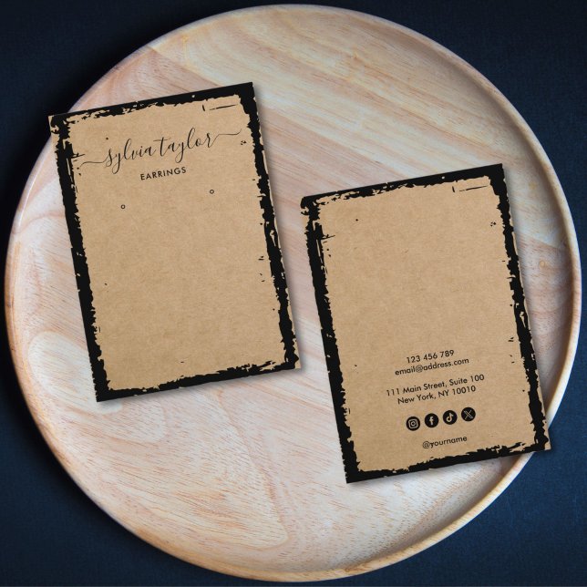 simple minimalist Earring frame display add logo Business Card (Creator Uploaded)