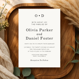 Simple Minimalist Editorial Typography Wedding Invitation