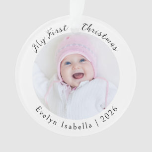 Simple Minimalist Elegant Baby's First Christmas Ornament
