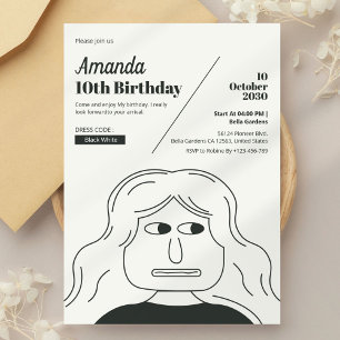 Simple Minimalist Elegant Birthday Invitation
