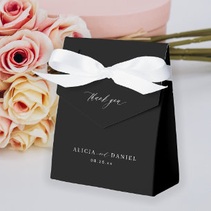 Simple minimalist elegant black wedding favour box