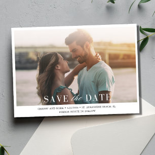 Simple Minimalist Elegant Photo Wedding  Save The Date