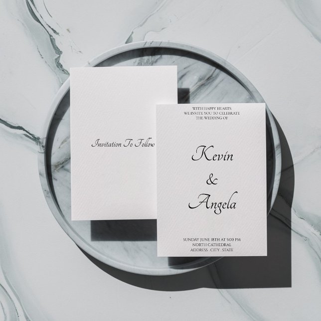 Simple Minimalist Elegant Wedding  Invitation (Creator Uploaded)