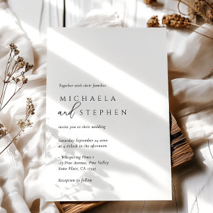 Simple Minimalist Elegant Wedding Invitation