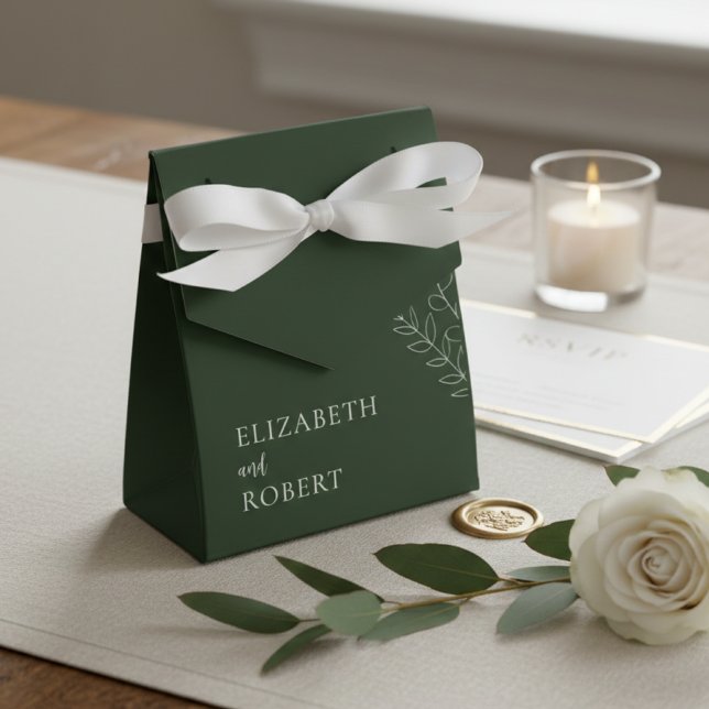 Simple Minimalist Elegant Wedding Sage Green Favour Box (Creator Uploaded)