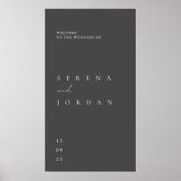 Simple Minimalist Elegant Wedding Welcome Poster