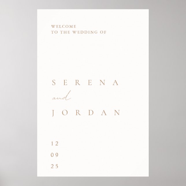 Simple Minimalist Elegant Wedding Welcome Poster (Front)