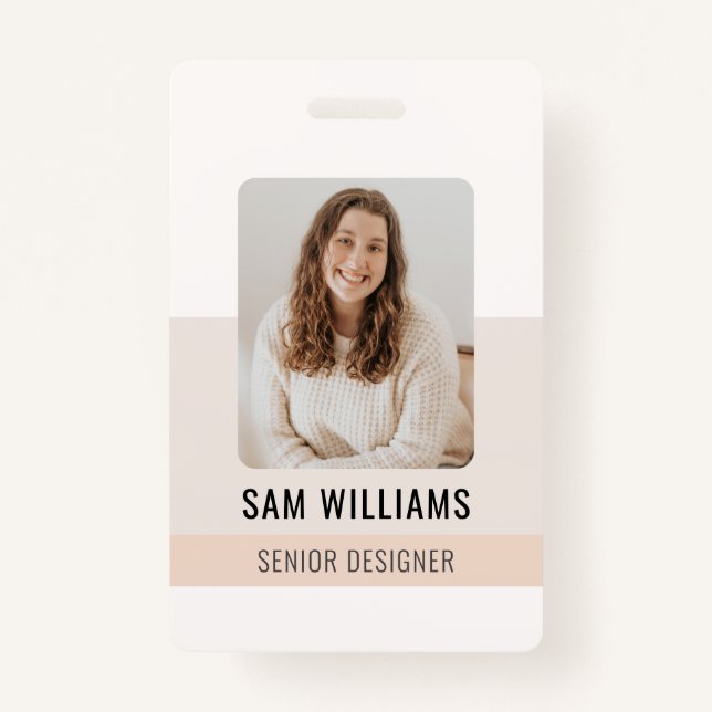 Simple Minimalist Employee Staff ID ID Badge (Front)