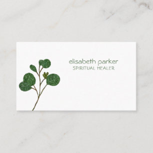 Simple minimalist eucalyptus therapy specialist business card