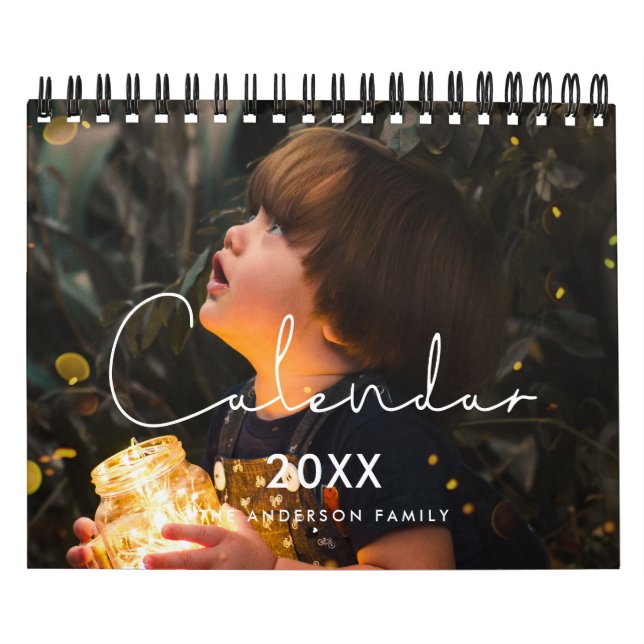 Simple minimalist family 2026 photo calendar (Cover)