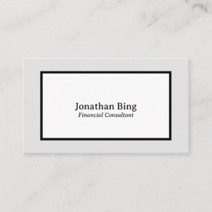 Simple Minimalist Financial Planner Business Business Card