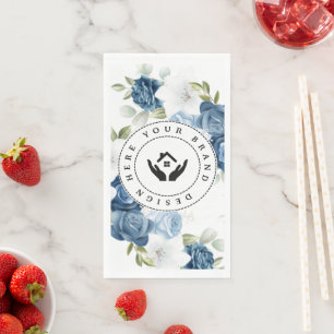 Simple Minimalist Floral Custom Logo Napkin