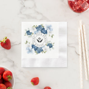 Simple Minimalist Floral Custom Logo  Napkin