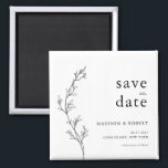 Simple Minimalist Floral Wedding Save the Date Magnet<br><div class="desc">Simple Minimalist Floral Wedding Save the Date</div>