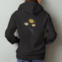 Simple Minimalist Flower Designed Girl's Hoodie