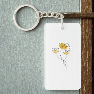 Simple Minimalist Flower Designed Girls Key Ring