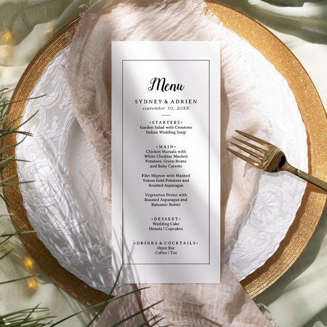 Simple Minimalist Frame Wedding Dinner Menu (Creator Uploaded)