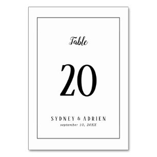 Simple Minimalist Frame Wedding Table Numbers