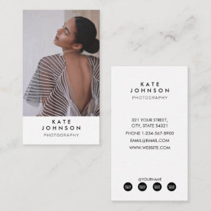 Simple Minimalist Full Photo Simple Photography Business Card