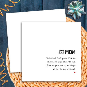 Simple Minimalist Funny Cat Mum Card