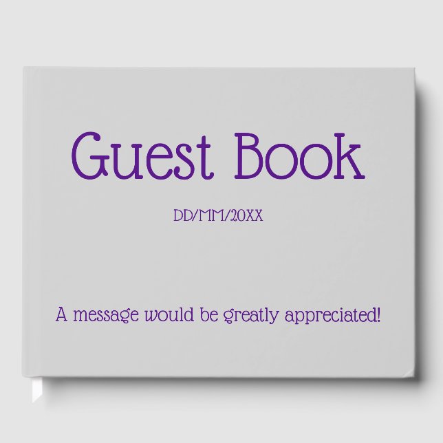 Simple & Minimalist Generic Guest Book (Front)