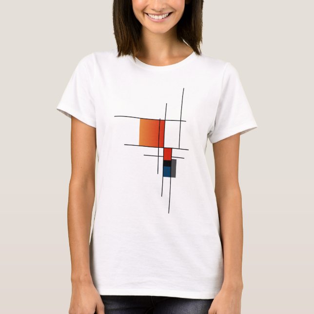 Simple Minimalist Geometric Fusion T-Shirt (Front)