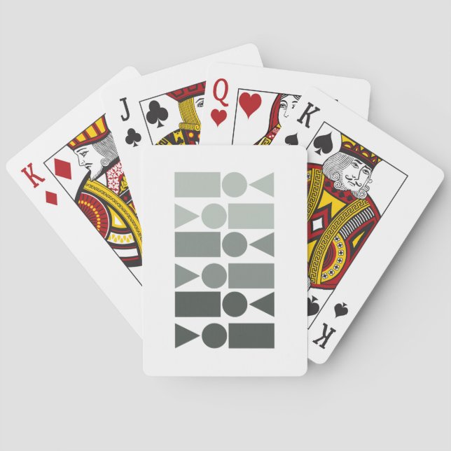Simple Minimalist Geometric Shapes in Gray Playing Cards (Back)