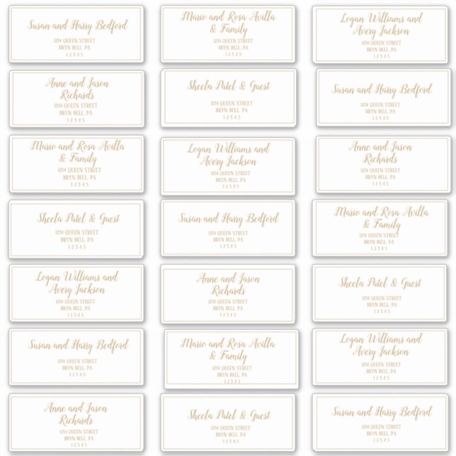 Simple Minimalist|Gold Frame Guest Address  (Front)