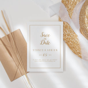 Simple Minimalist Gold Frame Save The Date