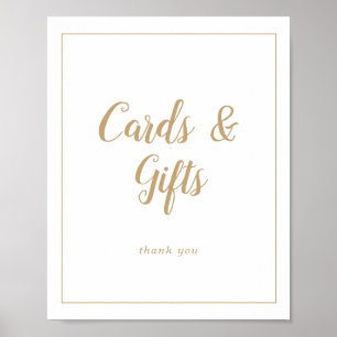 Simple Minimalist Gold Frame Wedding Cards/Gifts Poster